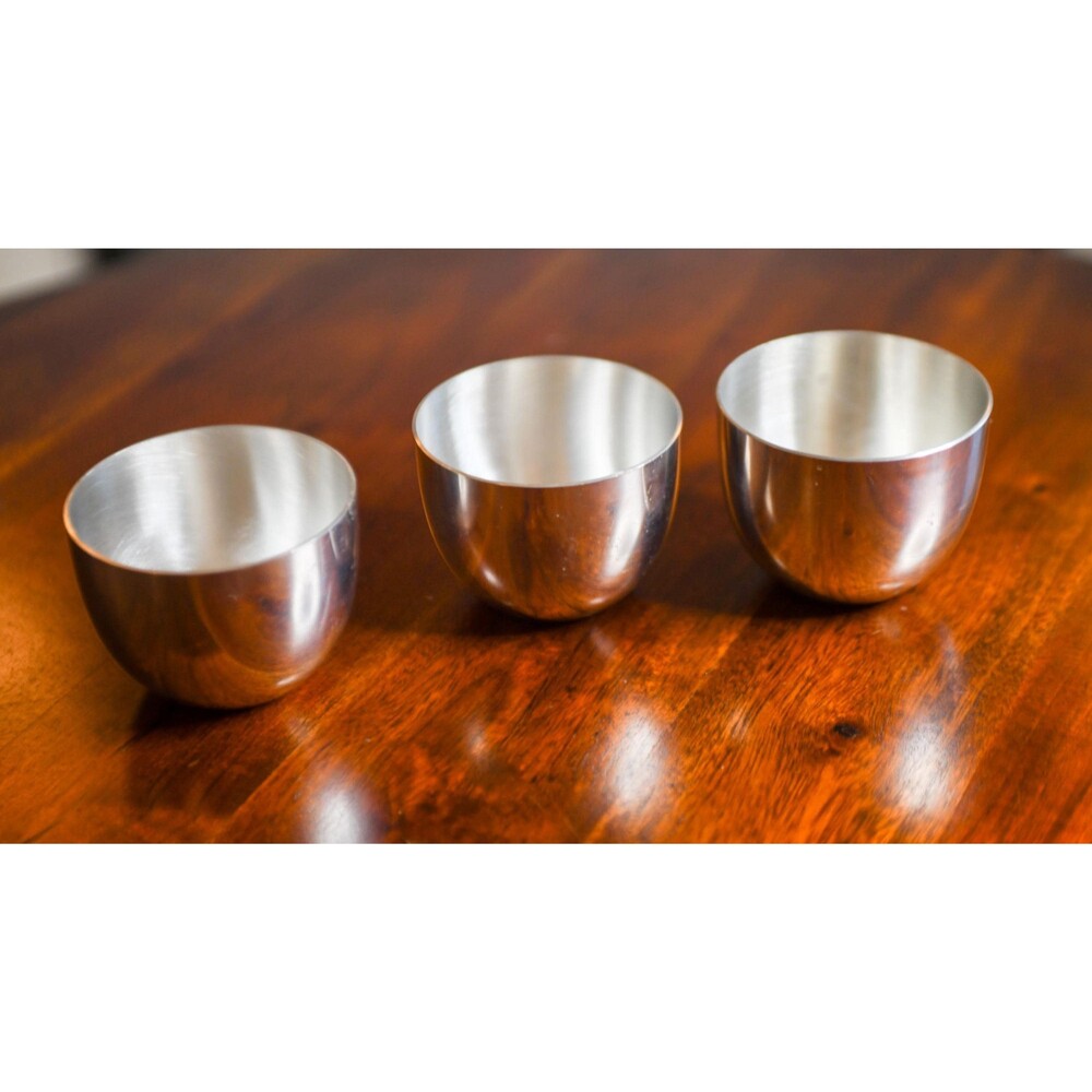 Set of 3 Brushed Pewter Kirk Stieff Jefferson Cups